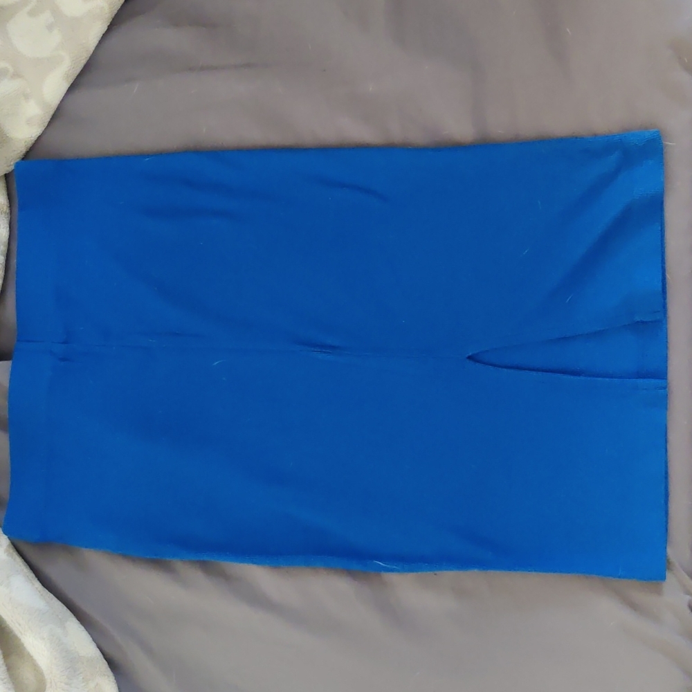 Electric blue pencil skirt